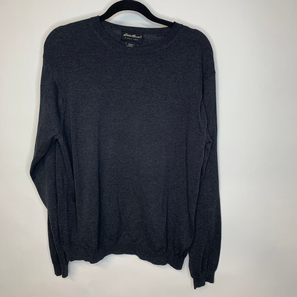Eddie Bauer Gray Crew Neck Sweater Sz Large Tall